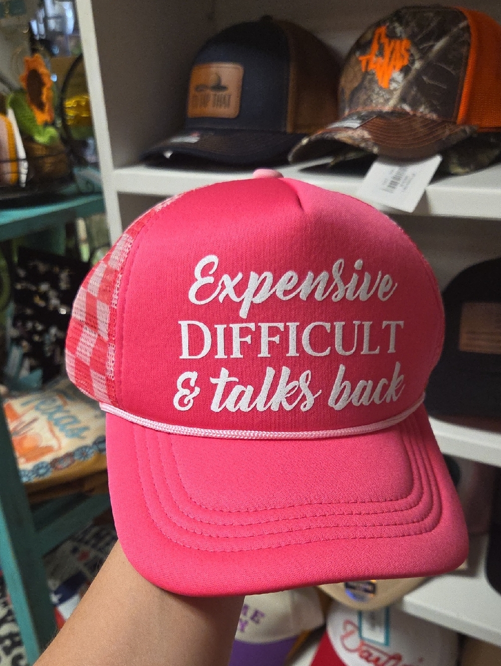 Pink Trucker Hat - "Expensive Difficult & Talks Back"